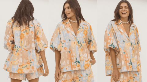 Peach Printed Co-Ord Set