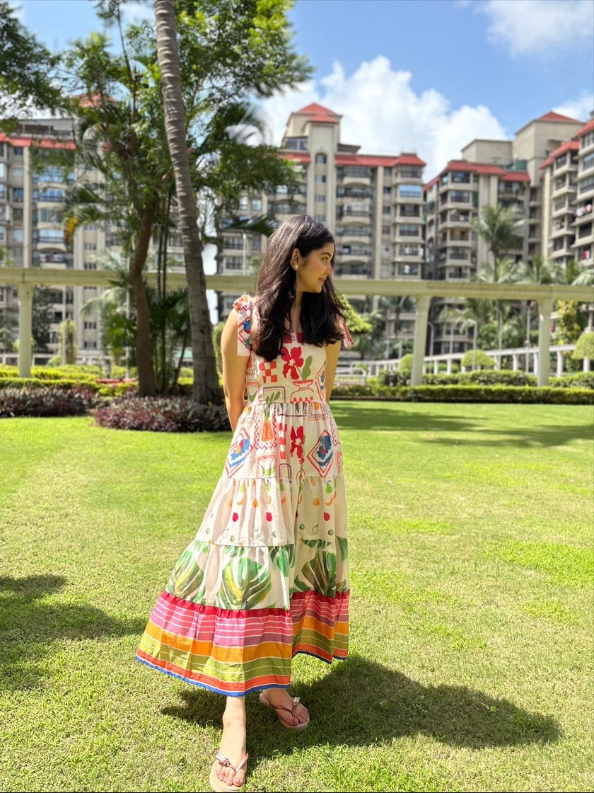 Tropical tier dress