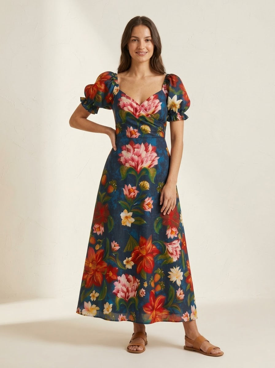 midnight bloom Maxi Dress