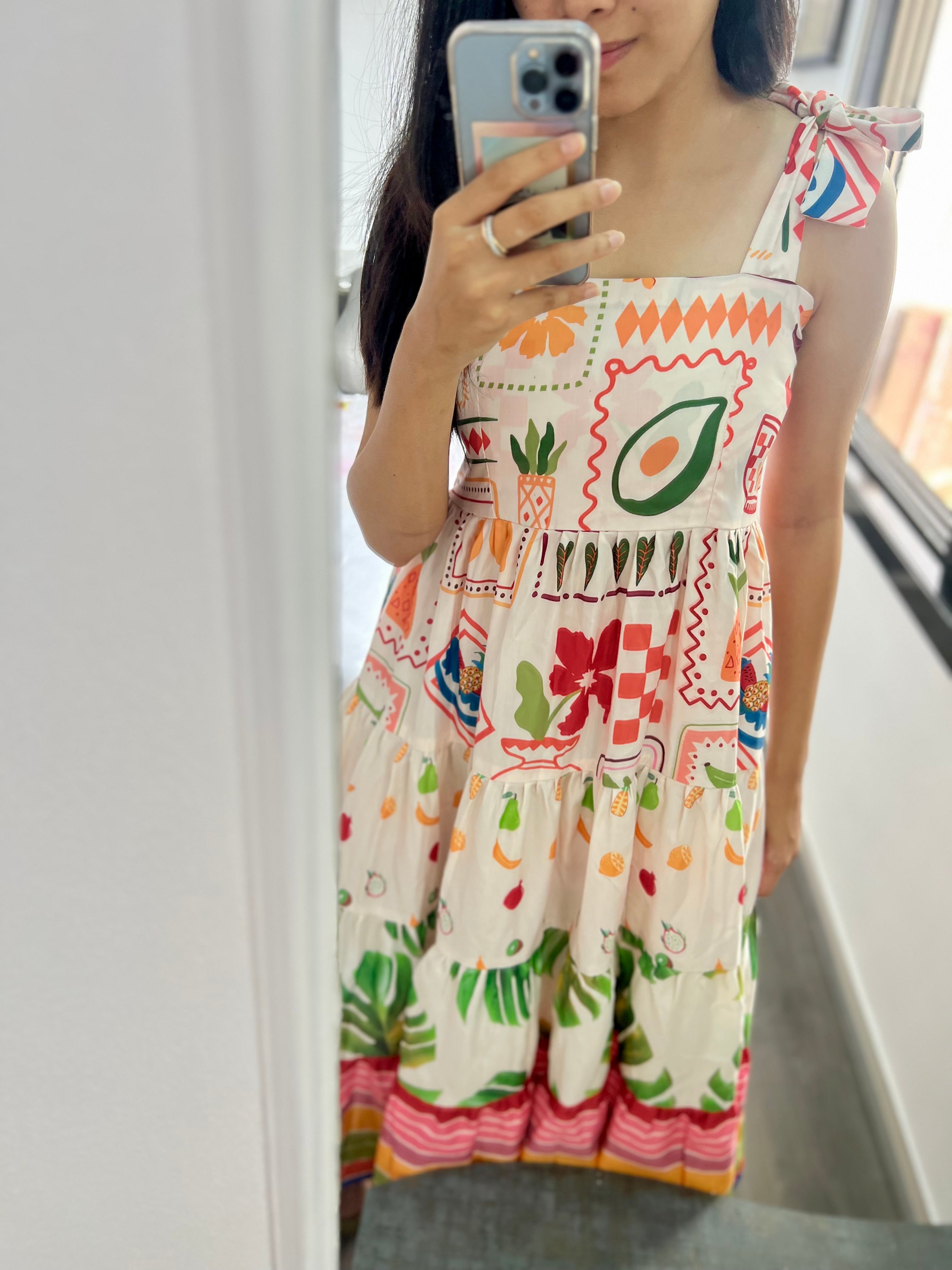 Tropical tier dress