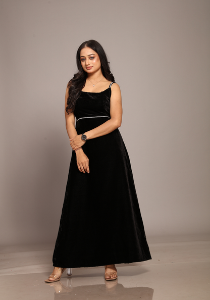 Black velvet dress