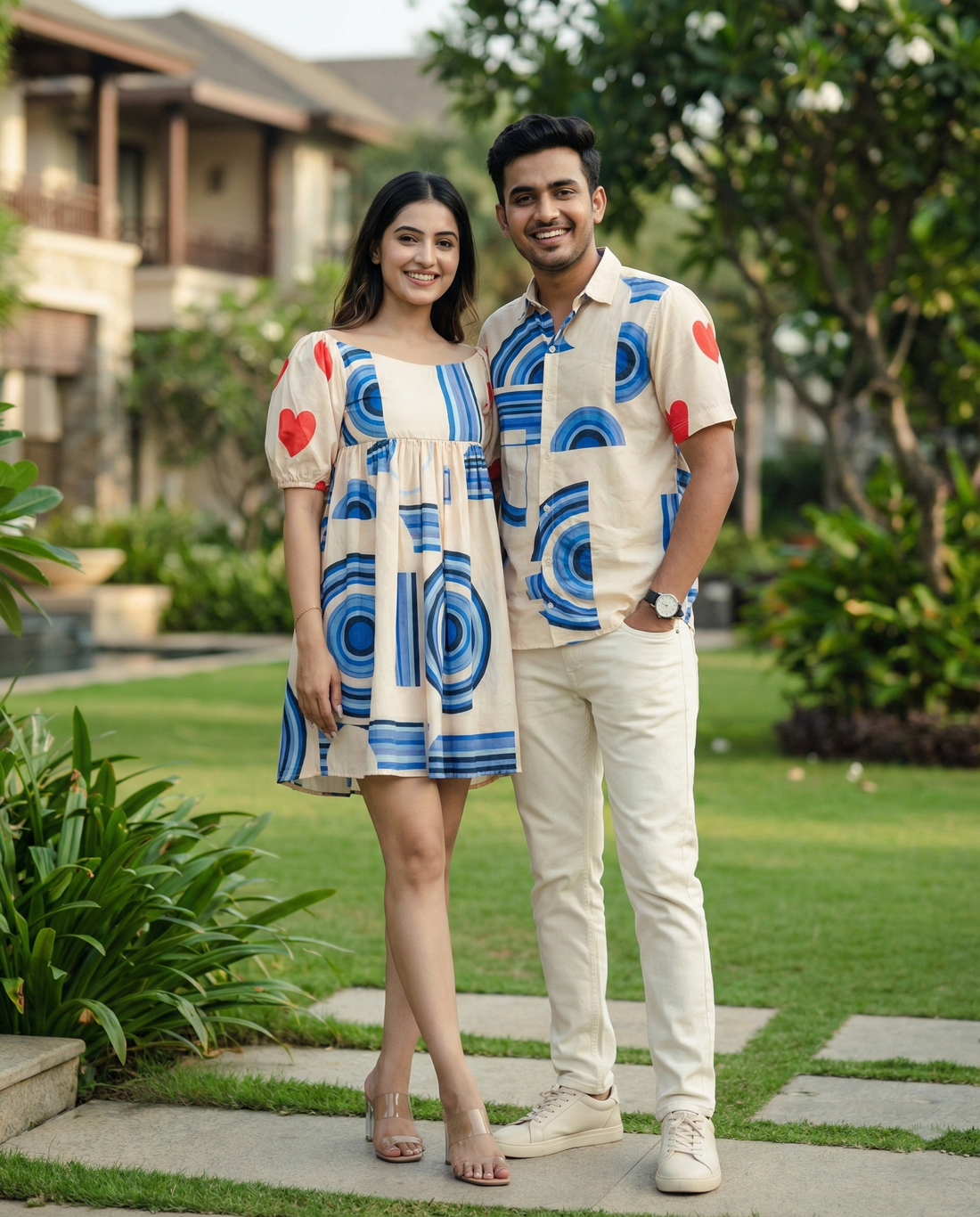 Geometric Heart Midi Couple Set
