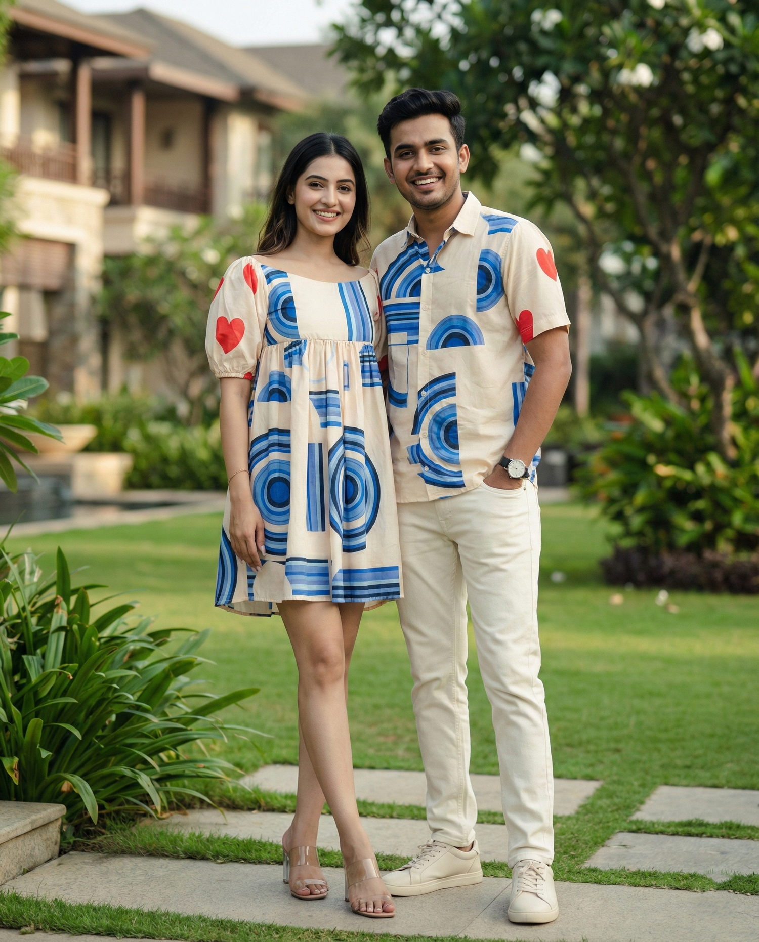 Geometric Heart Midi Couple Set