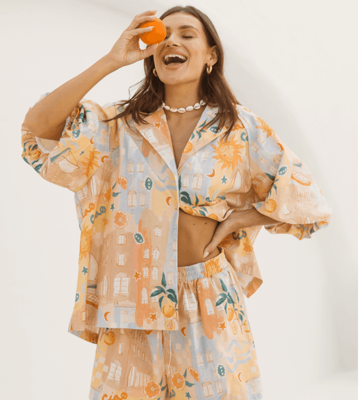 Peach Printed Co-Ord Set