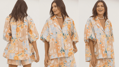 Peach Printed Co-Ord Set
