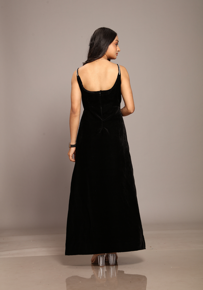 Black velvet dress