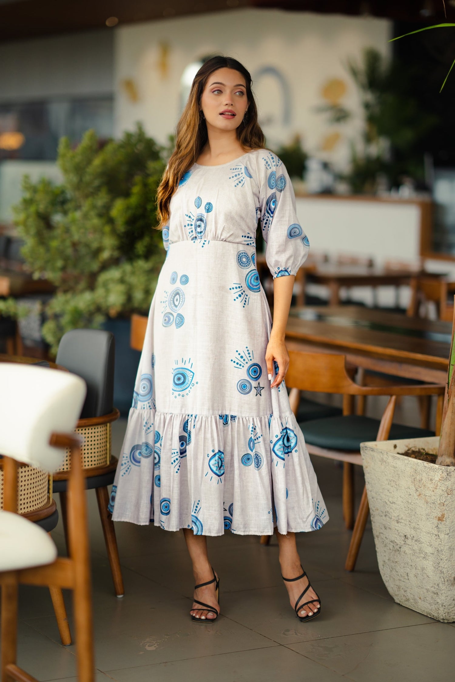 Frilled Beauty Beige Couple Set