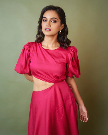 Pink cutout dress
