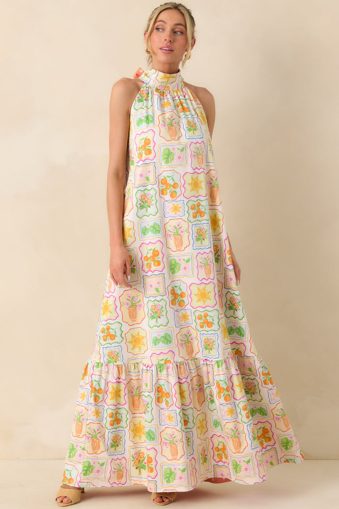 Prosperina Rebecca Multi Printed Maxi Dress