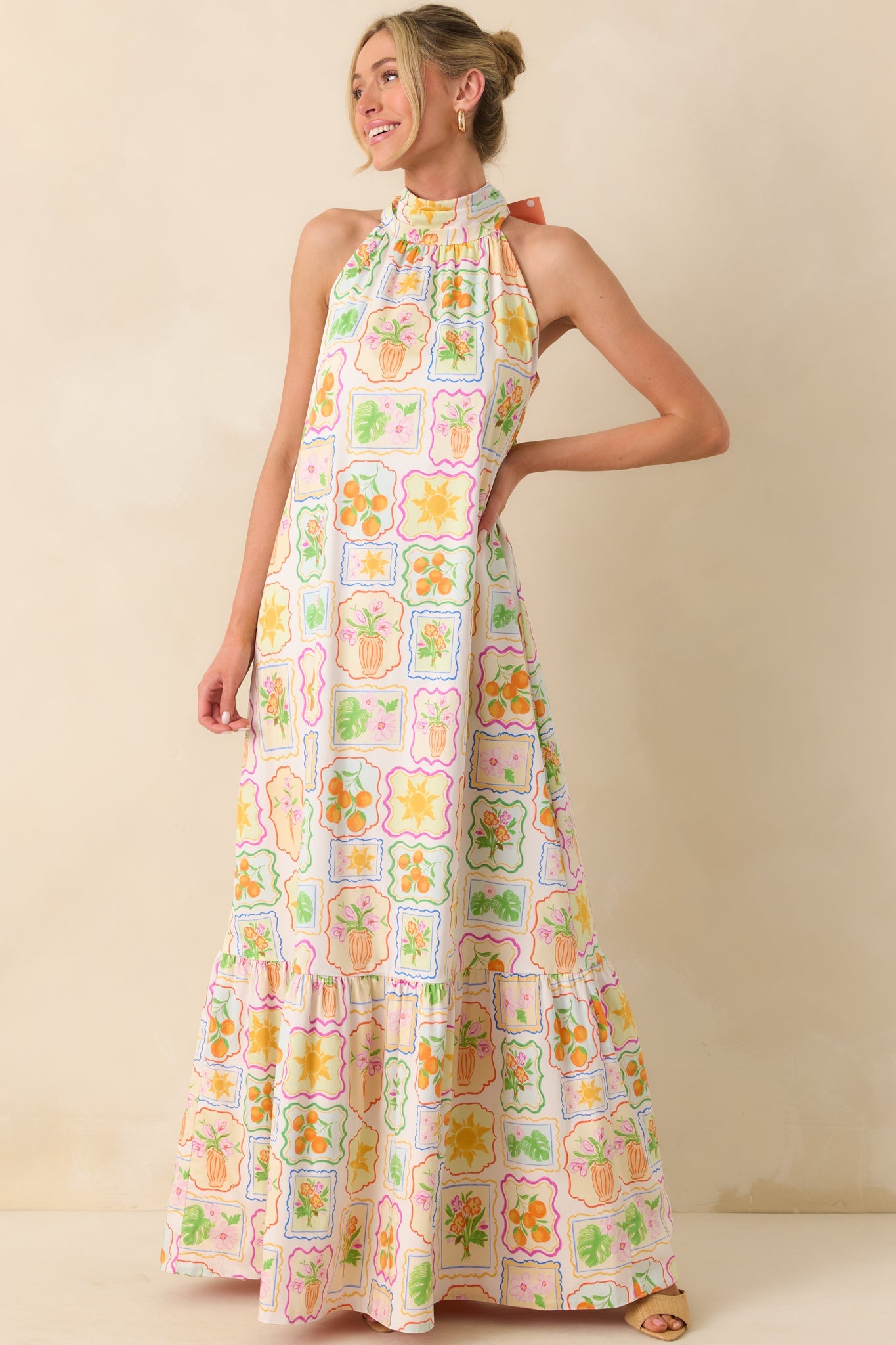 Prosperina Rebecca Multi Printed Maxi Dress
