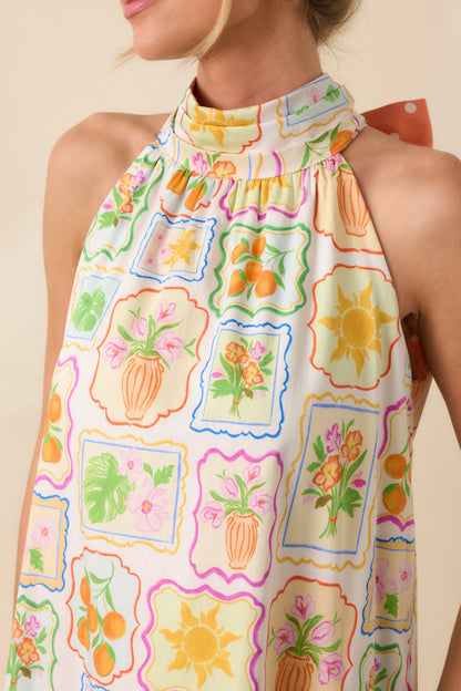 Prosperina Rebecca Multi Printed Maxi Dress