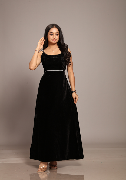 Black velvet dress