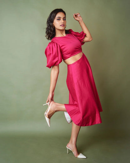 Pink cutout dress