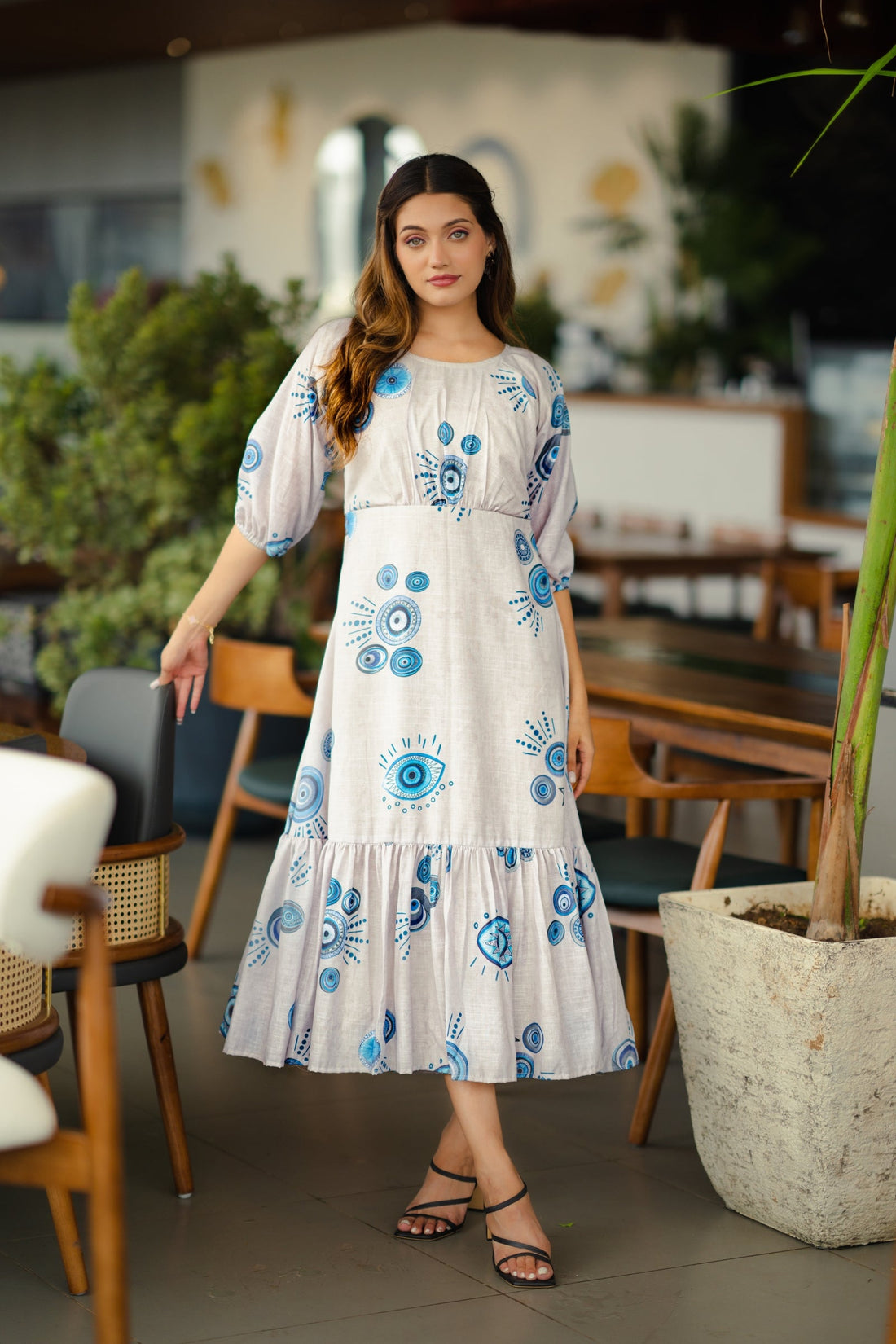 Frilled Beauty Beige Couple Set