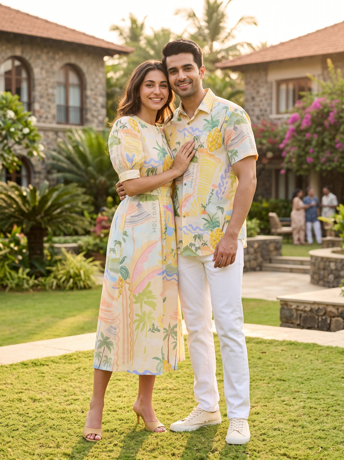 Tropical Print Couple Set