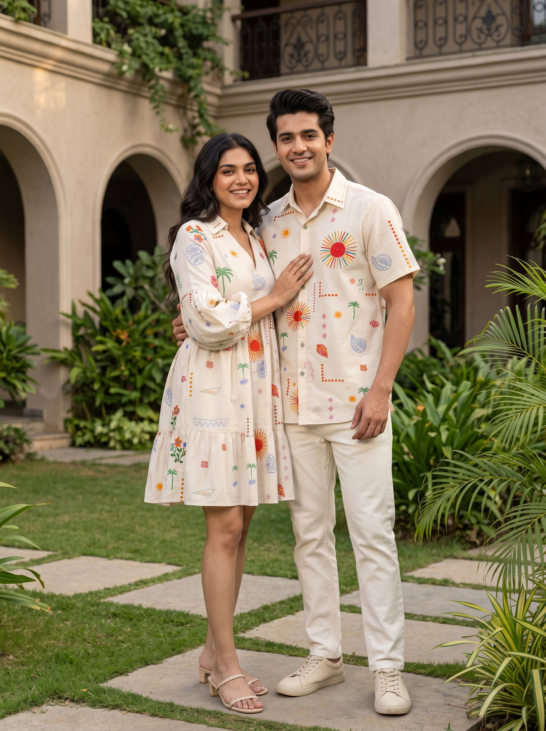 White Mini Tiered Couple Set