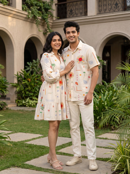 White Mini Tiered Couple Set