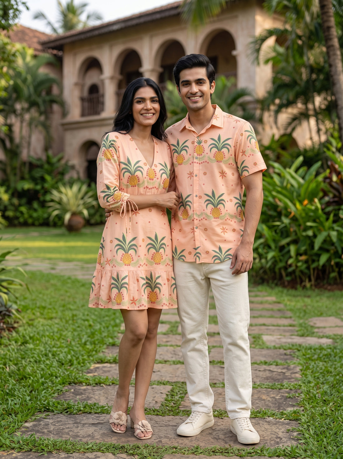 Designer Pineapple Printed Couple Set