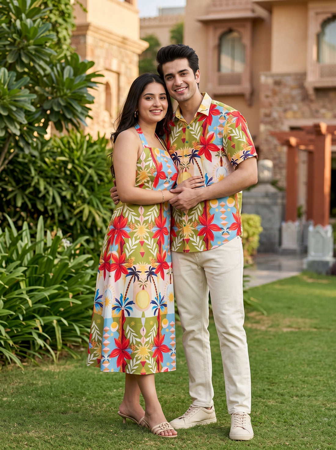 Tropical Print Couple Set