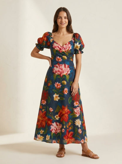 midnight bloom Maxi Dress