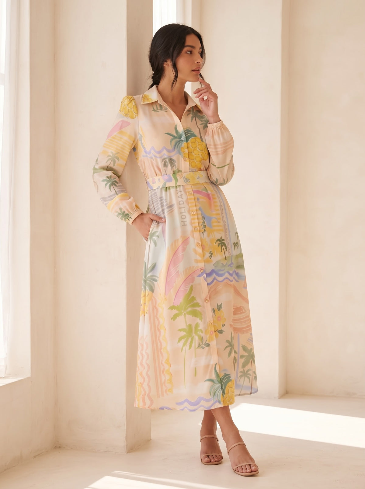 Prosperina Tropical Print Dress