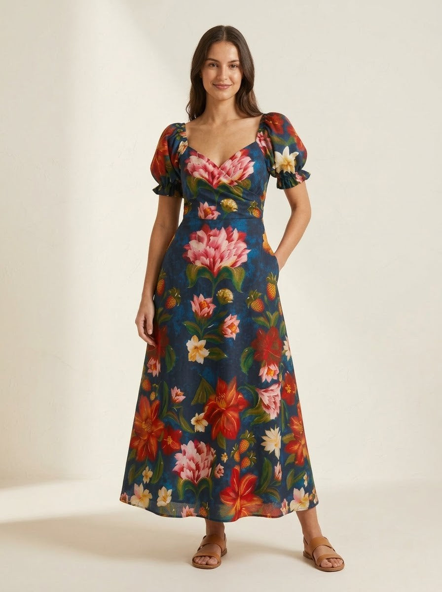 midnight bloom Maxi Dress