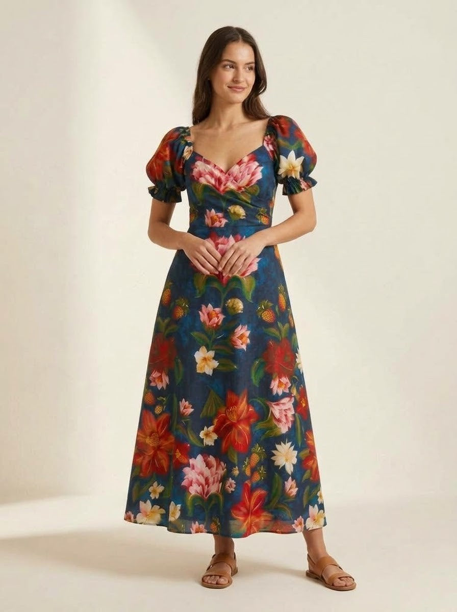 midnight bloom Maxi Dress
