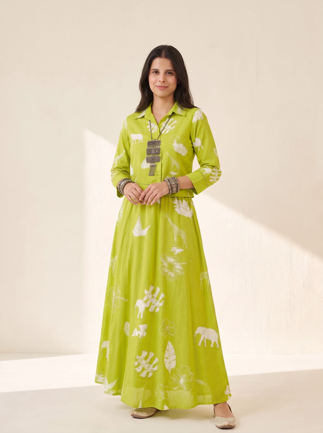 Lime Blossom Skirt Set