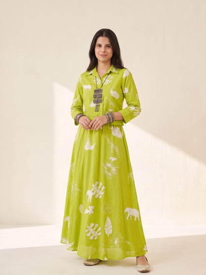 Lime Blossom Skirt Set