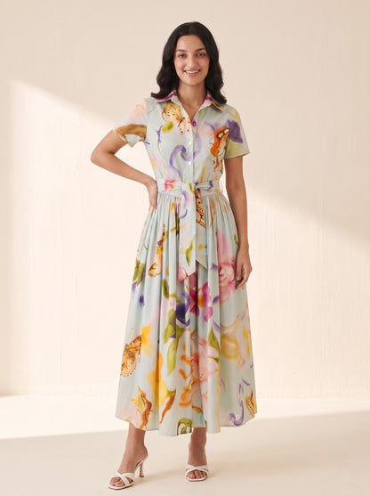 Pastel Floral Maxi Dress