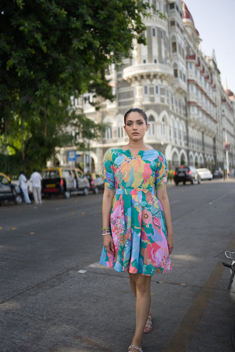 Mini Dress With Pocket Belt