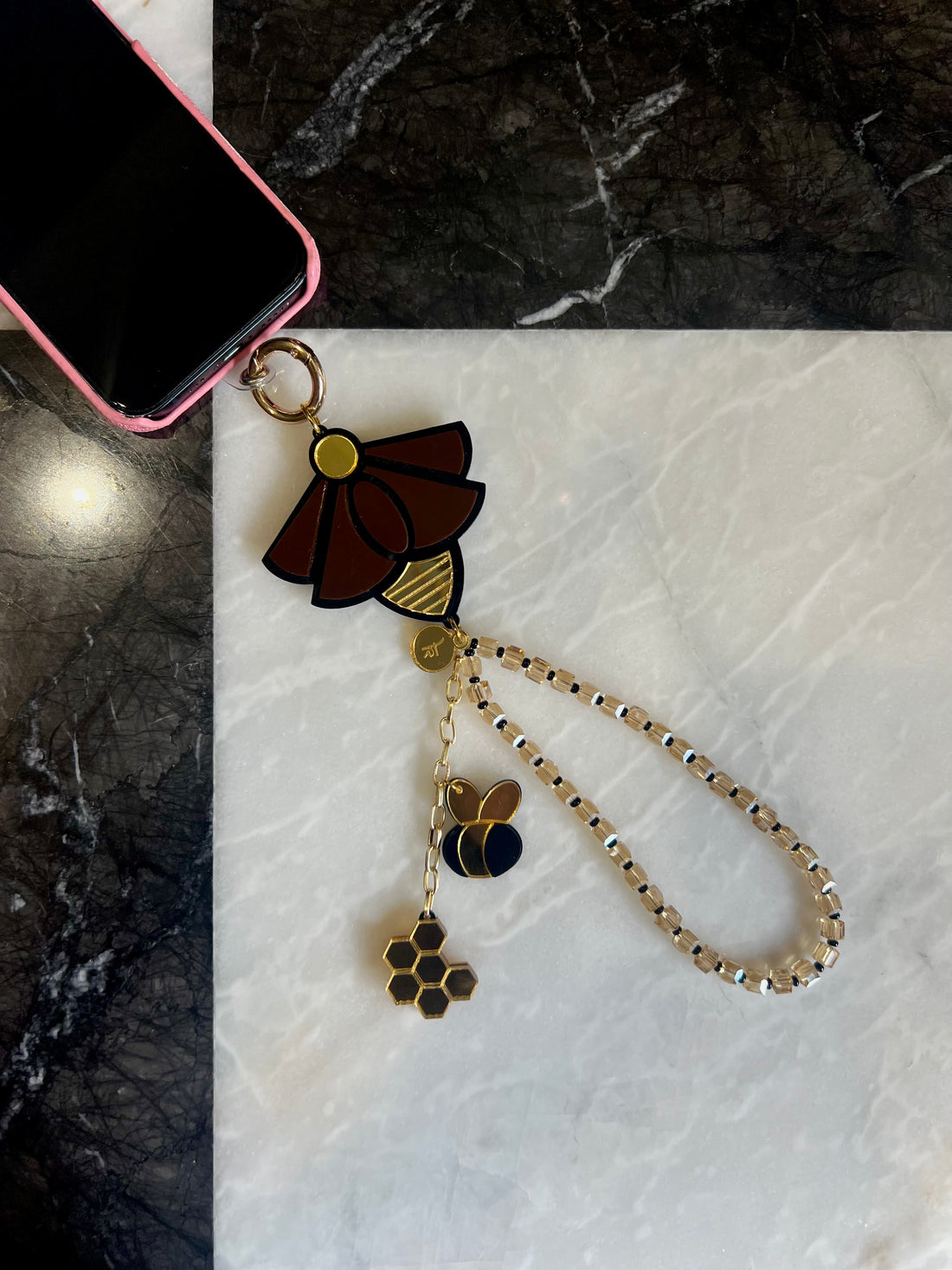 Buzzy bee phone strap