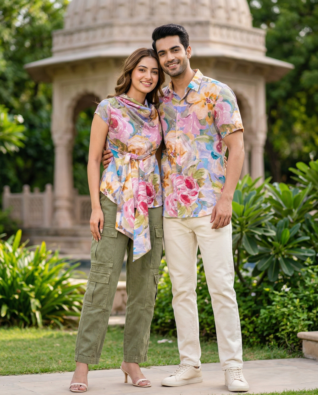 Violet Whimsy Wrape Couple Set