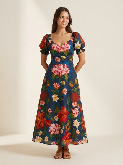 midnight bloom Maxi Dress