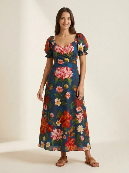 midnight bloom Maxi Dress