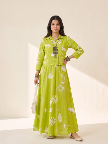 Lime Blossom Skirt Set