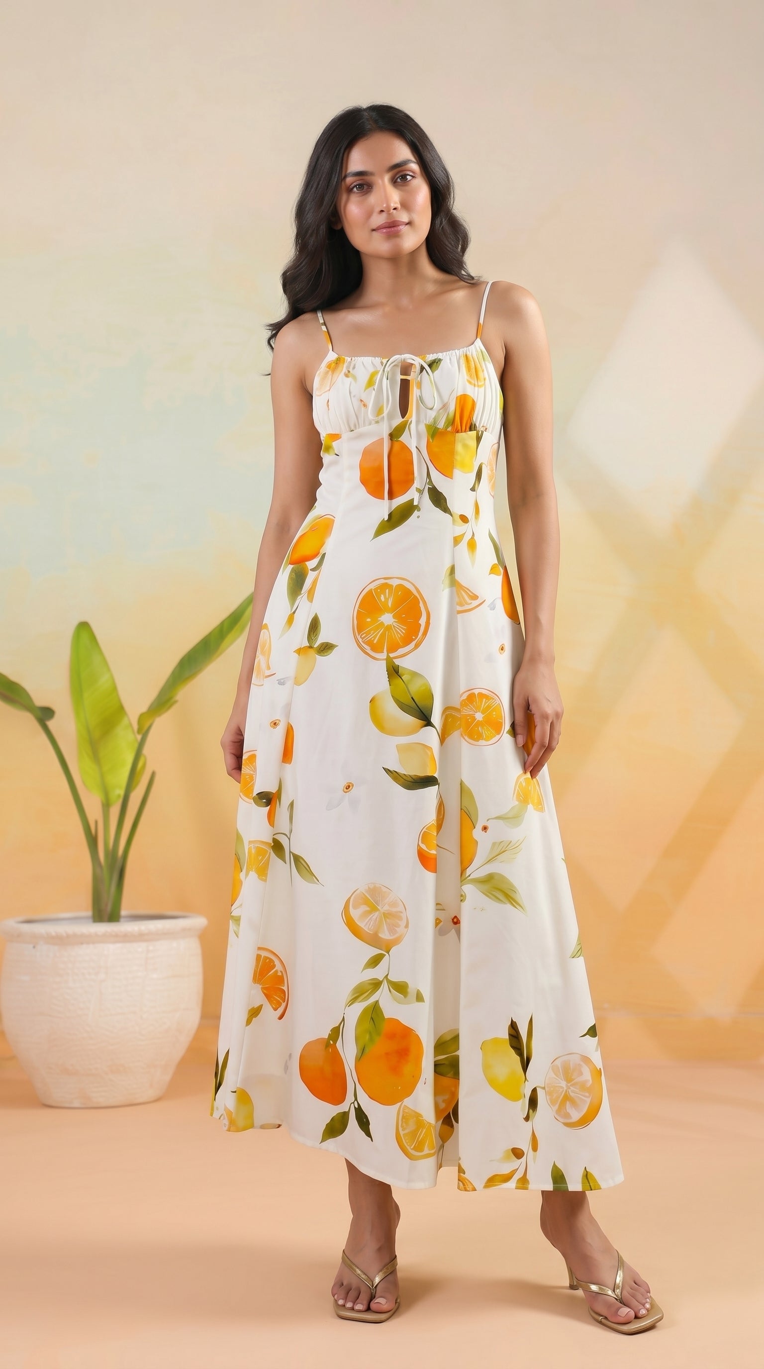 Slice the orange dress