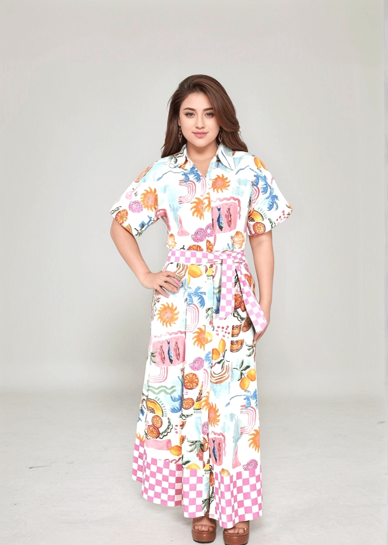 Escape To Paradise Belted Maxi Dress