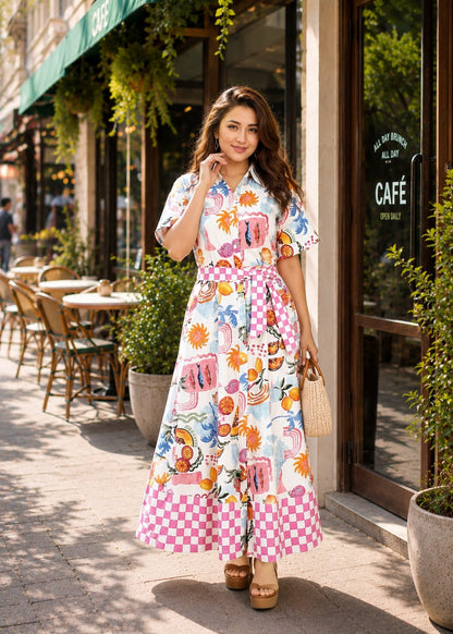 Escape To Paradise Belted Maxi Dress