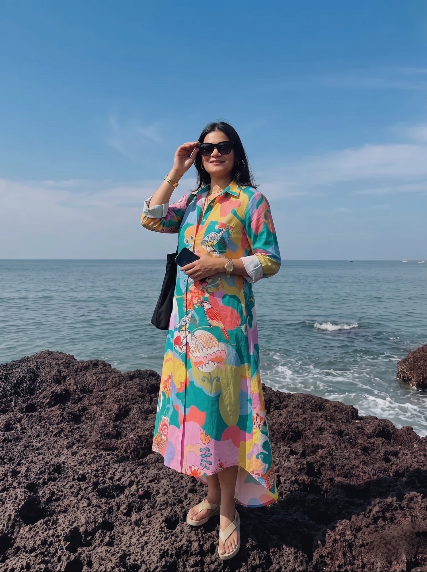 Aquamarine Shirt Midi Dress