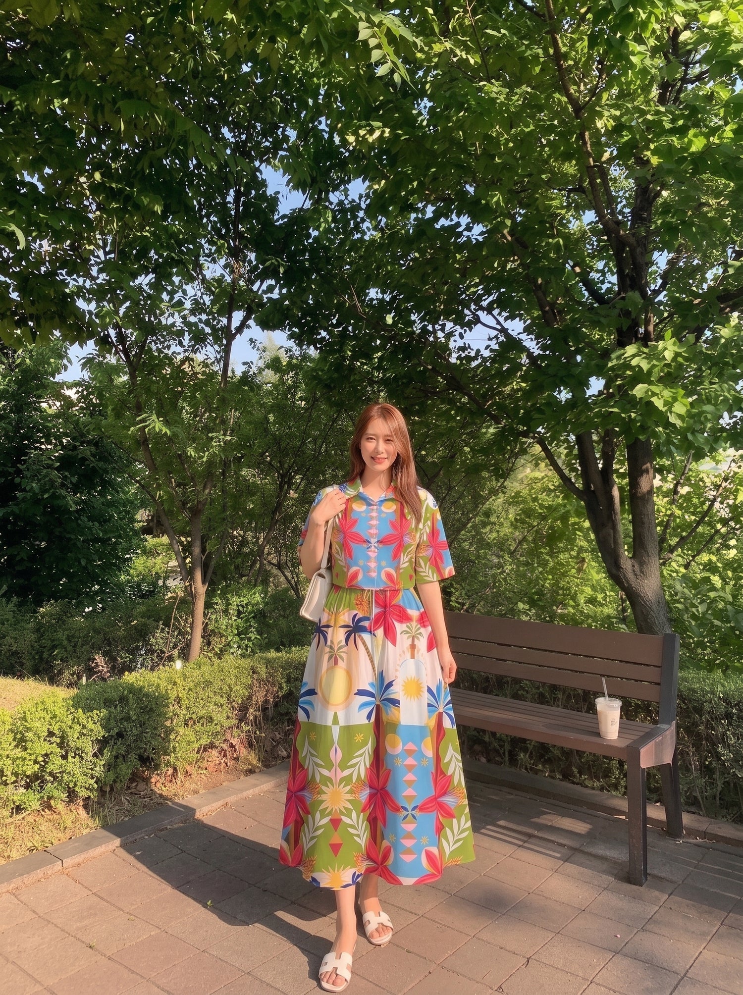 Multicolor Tropical Skirt Set