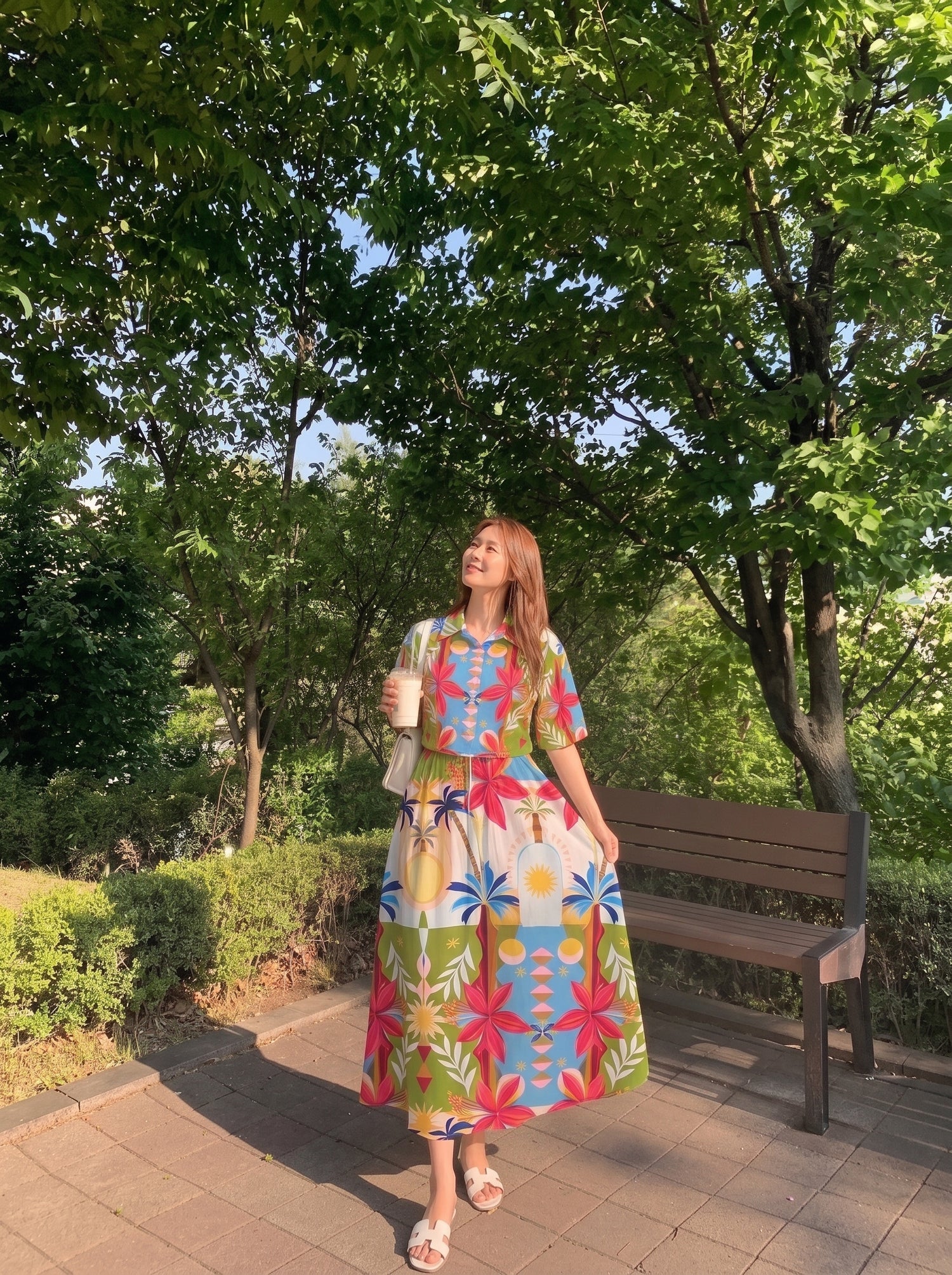 Multicolor Tropical Skirt Set
