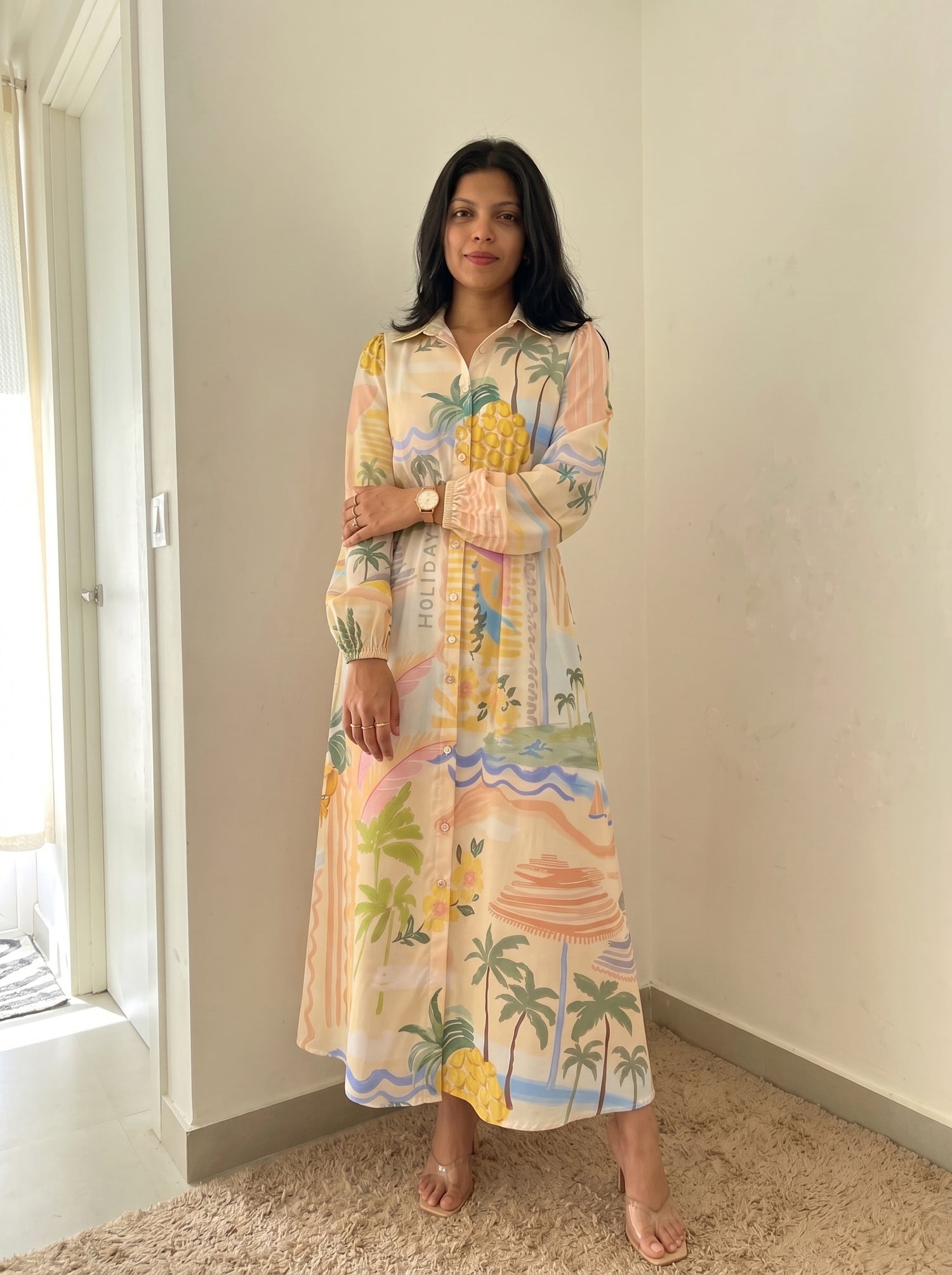 Prosperina Tropical Print Dress