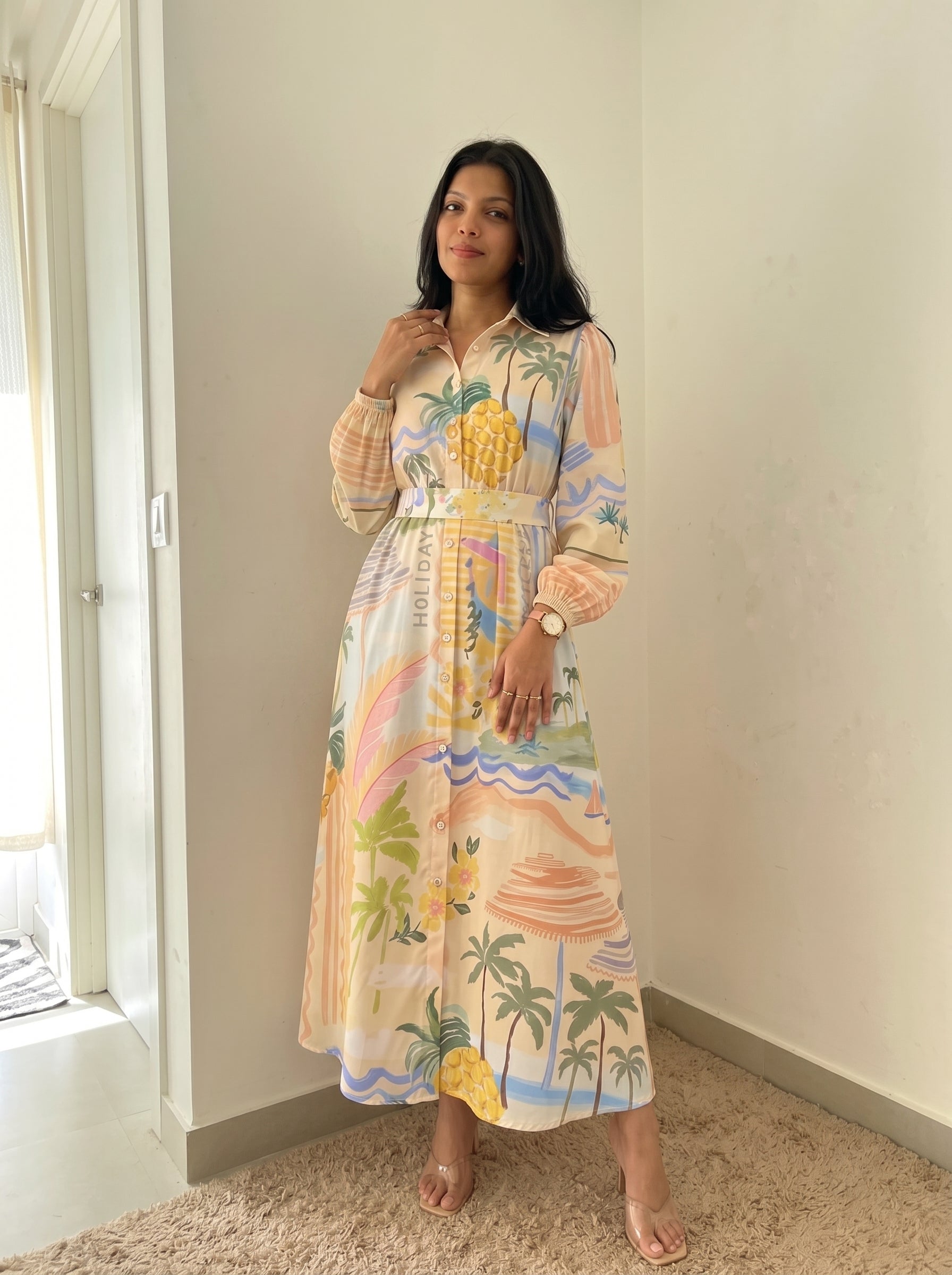 Prosperina Tropical Print Dress