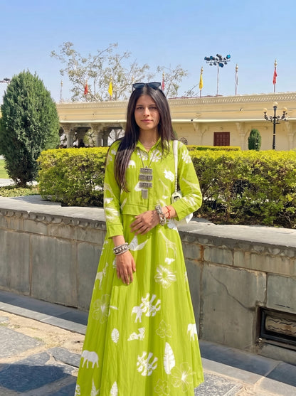 Lime Blossom Skirt Set