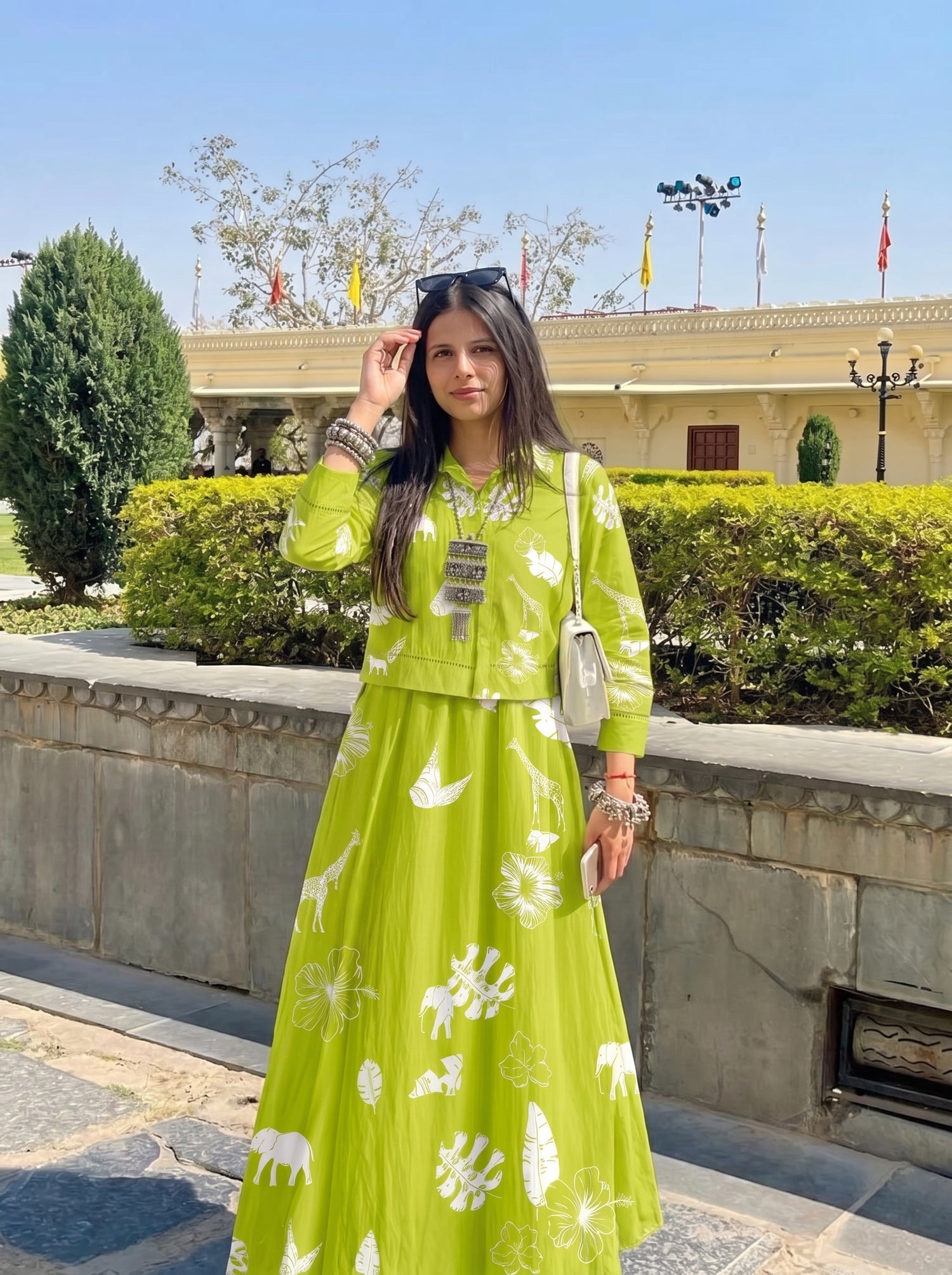 Lime Blossom Skirt Set