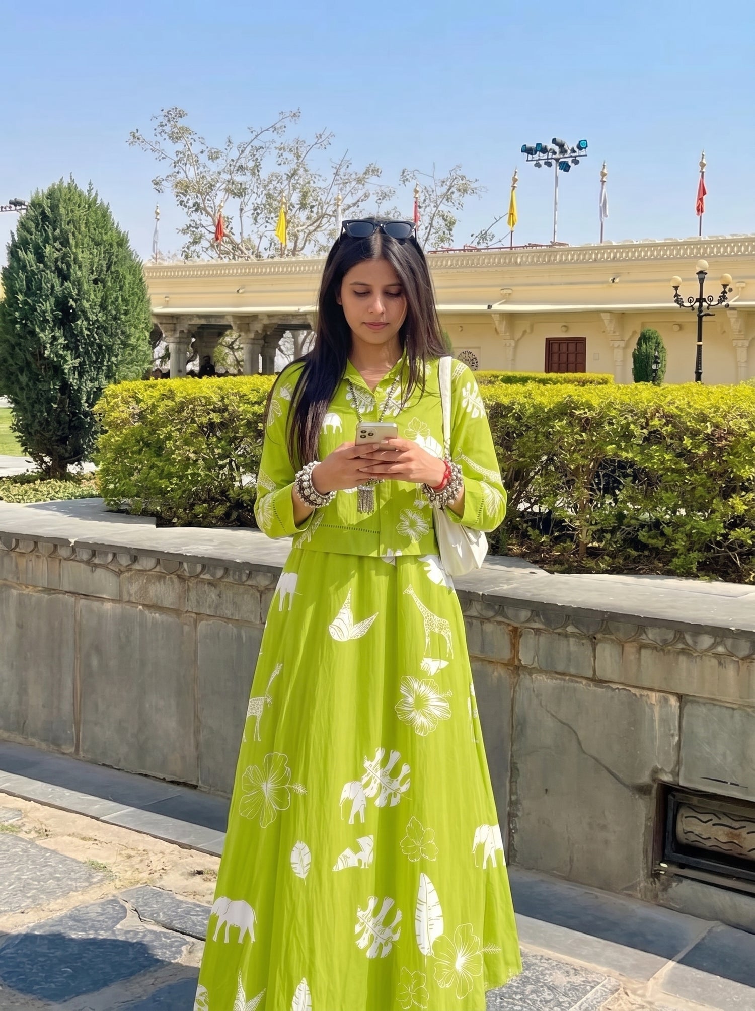 Lime Blossom Skirt Set