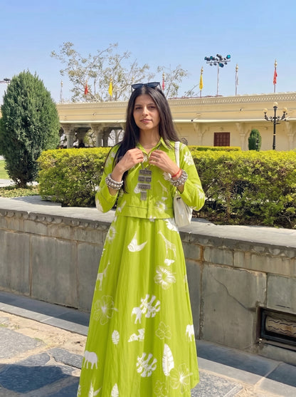 Lime Blossom Skirt Set