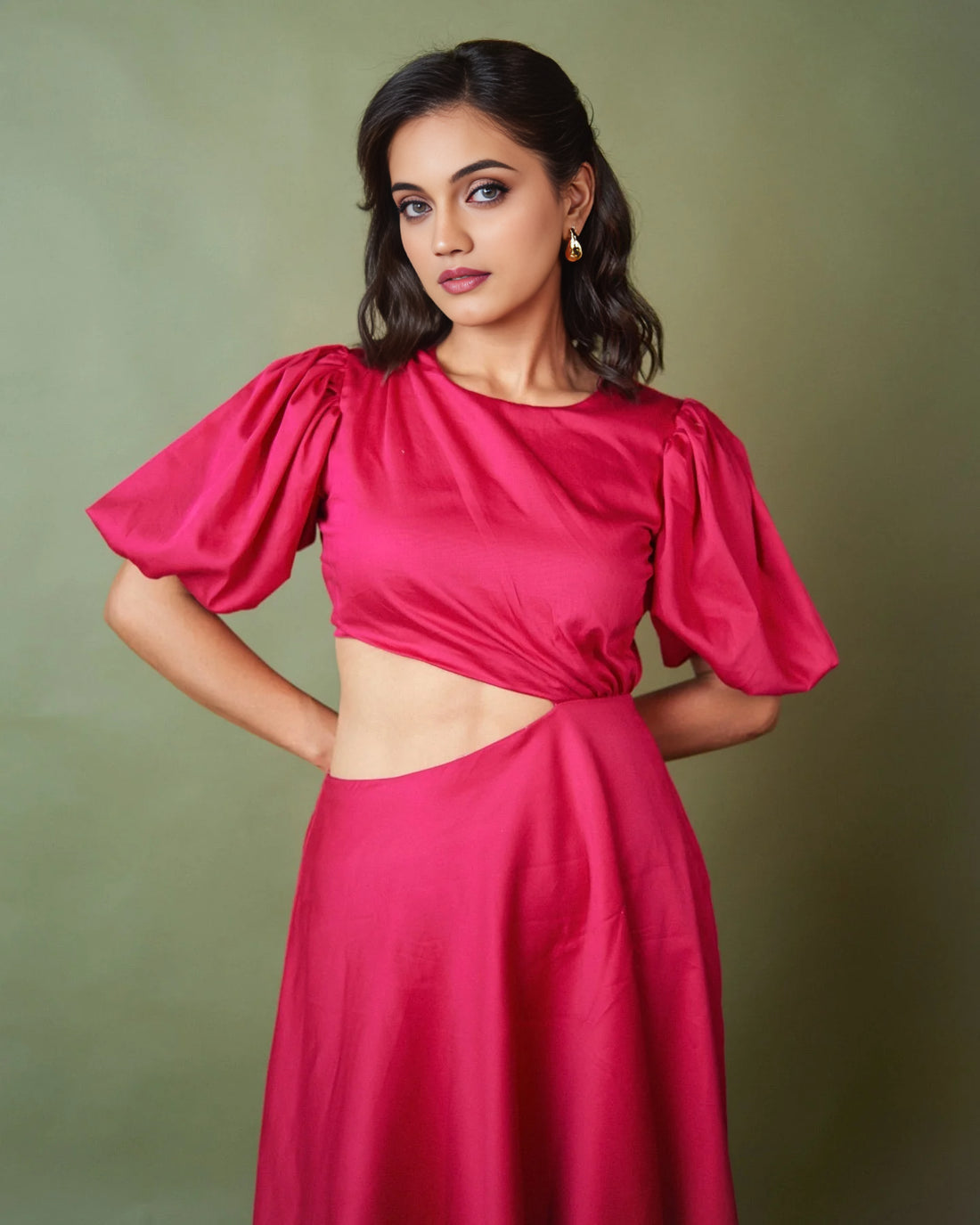 Pink cutout dress