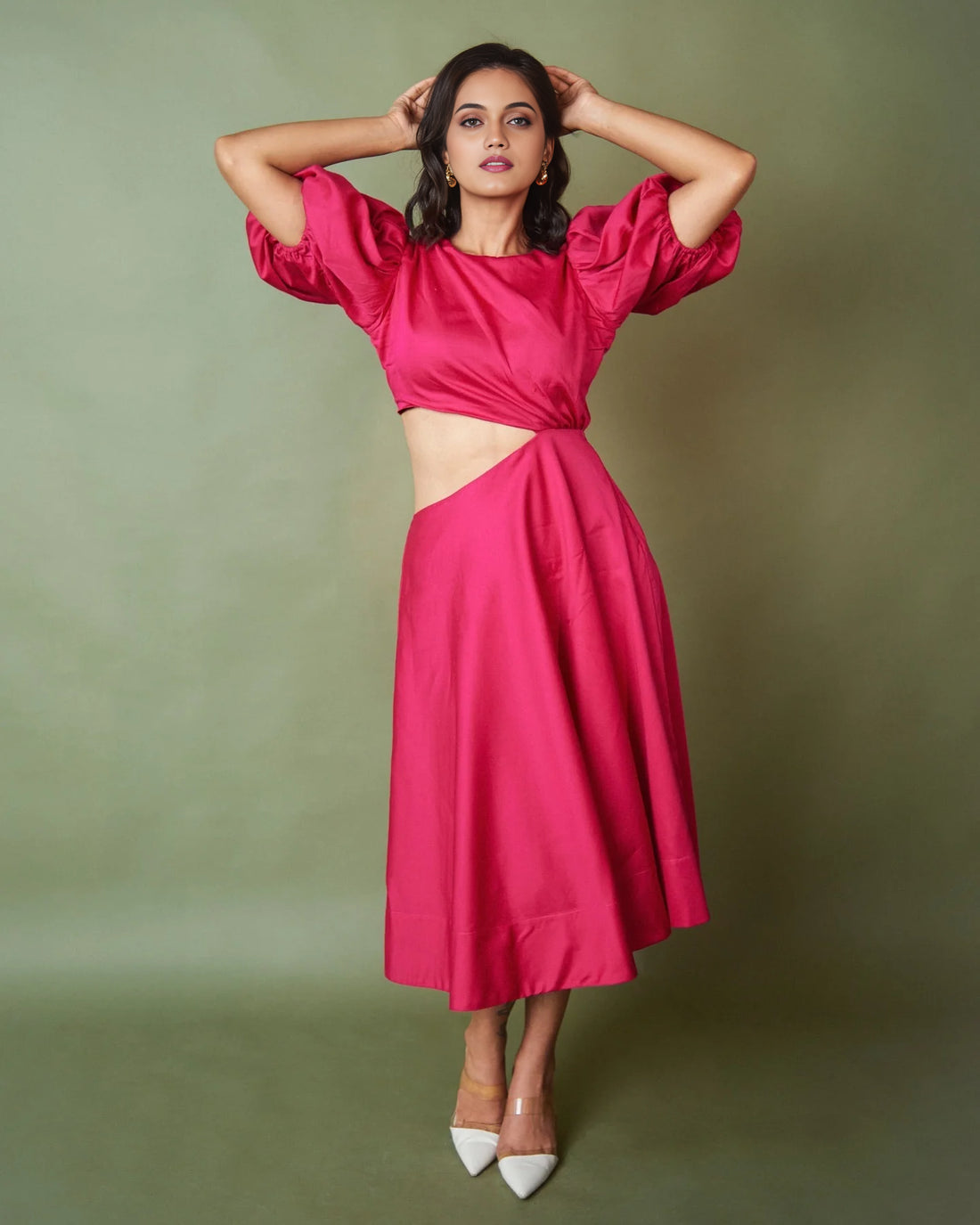 Pink cutout dress